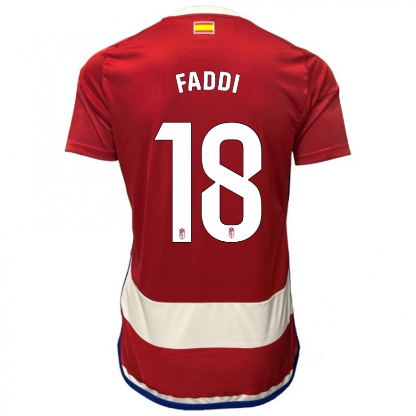 Męski Inés Faddi #18 Czerwony Domowa Koszulka 2023/24 Koszulki Klubowe