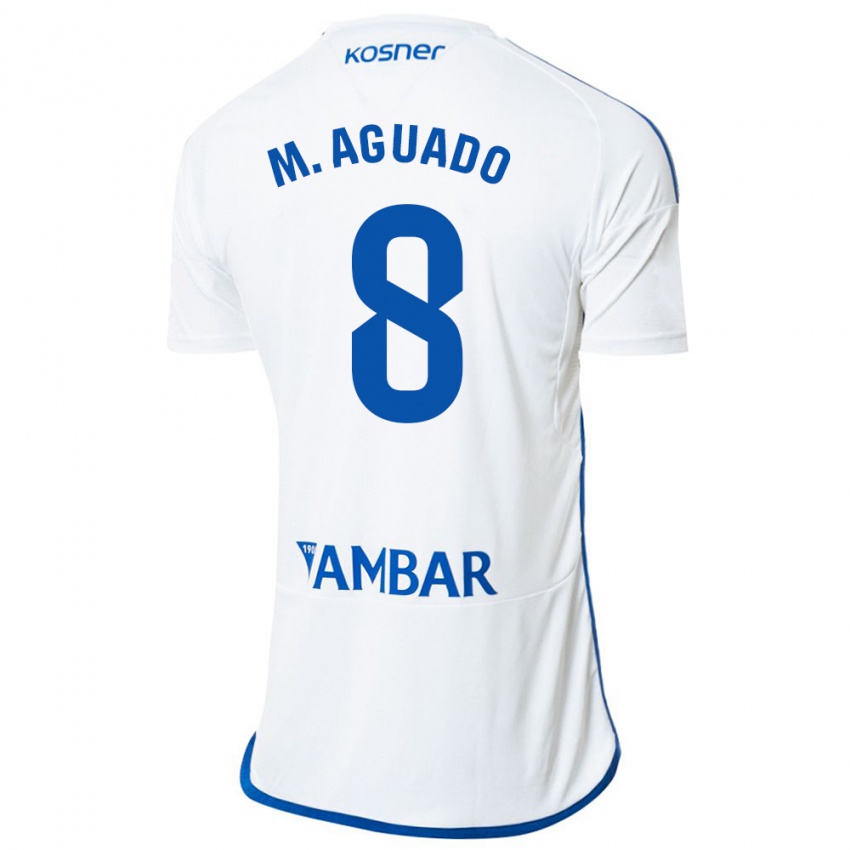 Męski Marc Aguado #8 Biały Domowa Koszulka 2023/24 Koszulki Klubowe