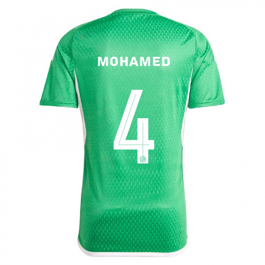 Męski Ali Mohamed #4 Biało Niebieski Domowa Koszulka 2023/24 Koszulki Klubowe