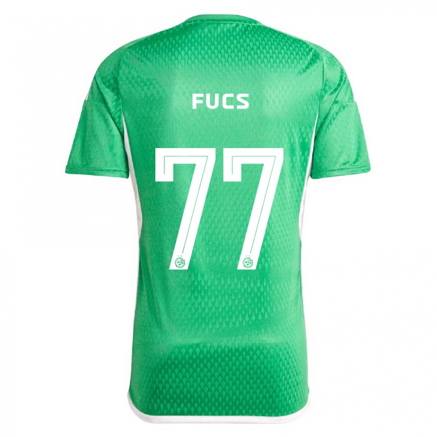 Męski Roee Fucs #77 Biało Niebieski Domowa Koszulka 2023/24 Koszulki Klubowe