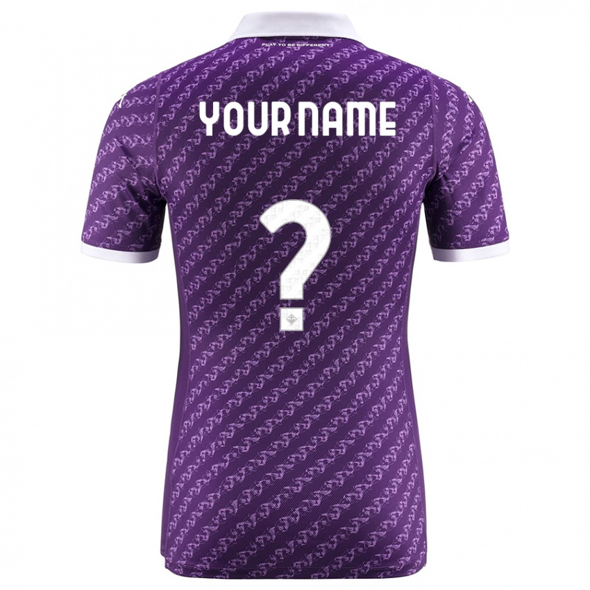 Męski Twoje Imię #0 Fioletowy Domowa Koszulka 2023/24 Koszulki Klubowe
