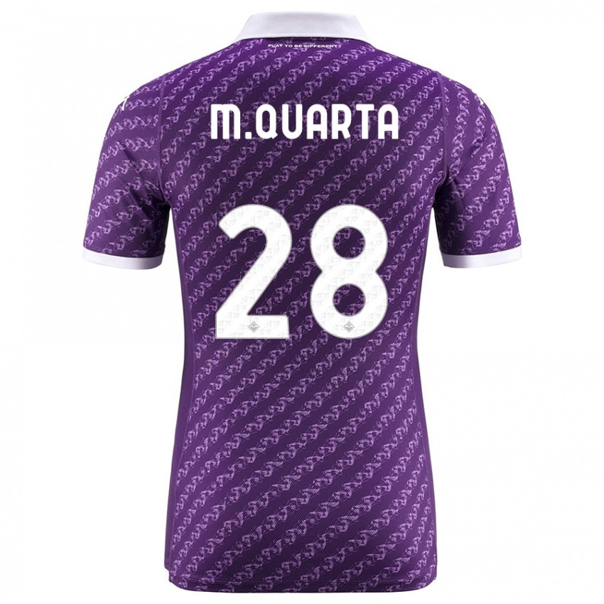 Męski Lucas Martinez Quarta #28 Fioletowy Domowa Koszulka 2023/24 Koszulki Klubowe