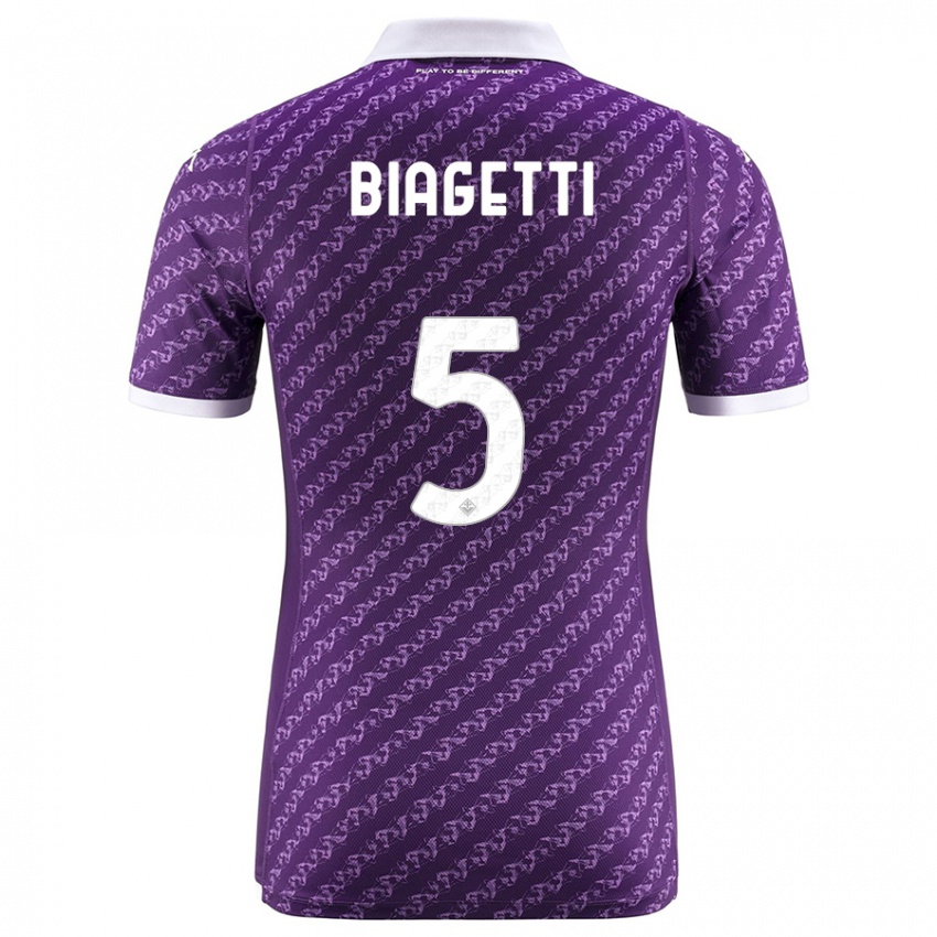 Męski Christian Biagetti #5 Fioletowy Domowa Koszulka 2023/24 Koszulki Klubowe