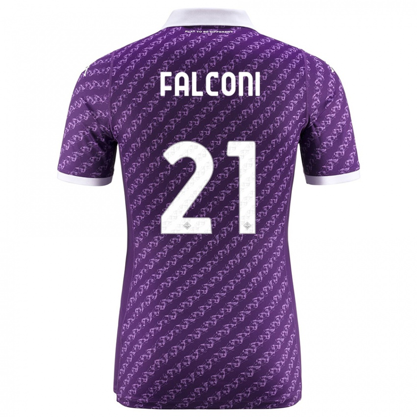 Męski Niccolo Falconi #21 Fioletowy Domowa Koszulka 2023/24 Koszulki Klubowe