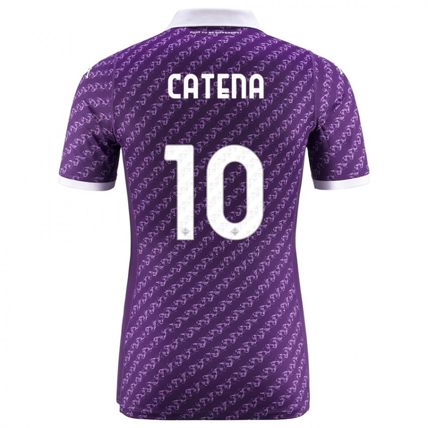 Męski Michaela Catena #10 Fioletowy Domowa Koszulka 2023/24 Koszulki Klubowe