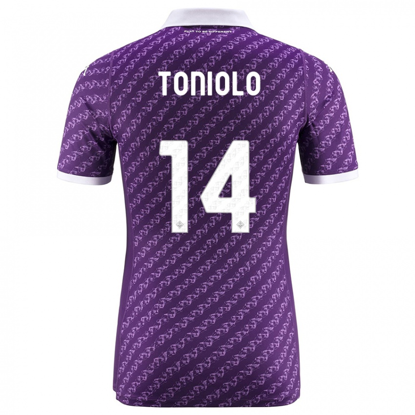 Męski Martina Toniolo #14 Fioletowy Domowa Koszulka 2023/24 Koszulki Klubowe