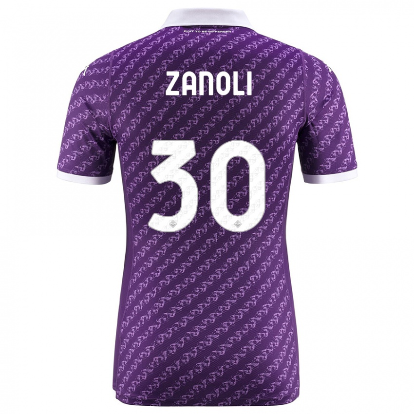 Męski Martina Zanoli #30 Fioletowy Domowa Koszulka 2023/24 Koszulki Klubowe