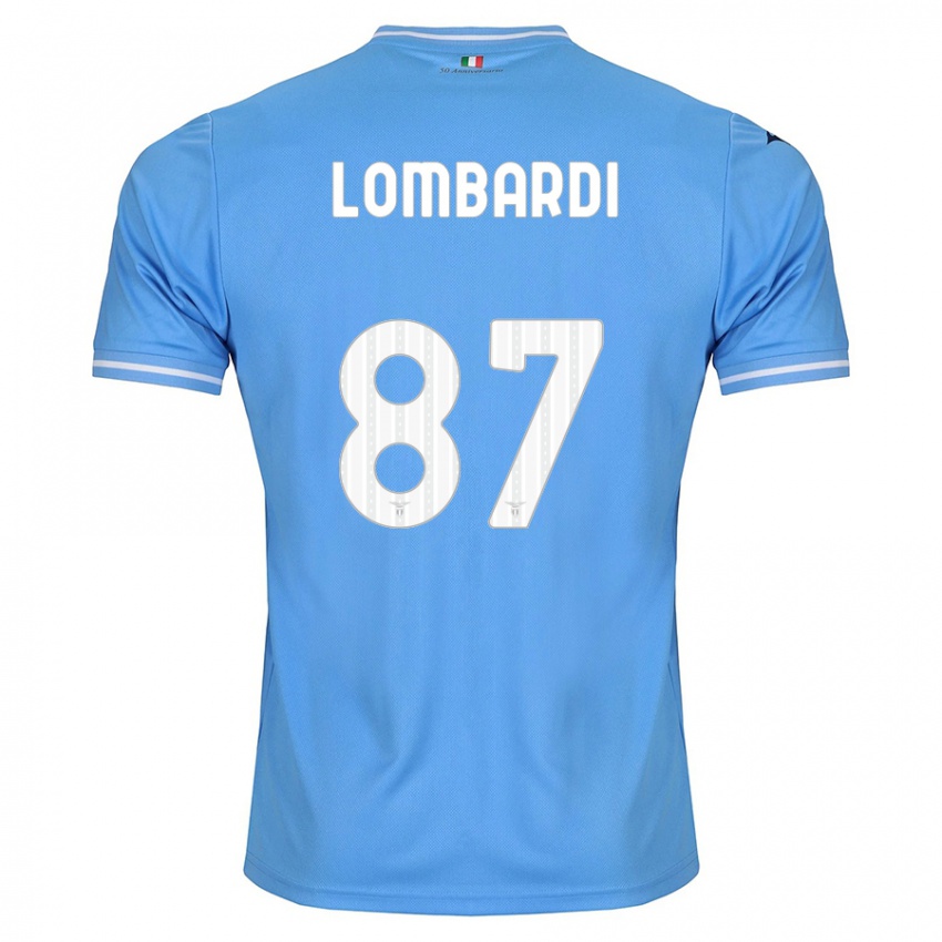 Męski Cristiano Lombardi #87 Niebieski Domowa Koszulka 2023/24 Koszulki Klubowe