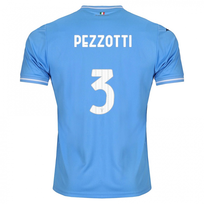 Męski Arianna Pezzotti #3 Niebieski Domowa Koszulka 2023/24 Koszulki Klubowe
