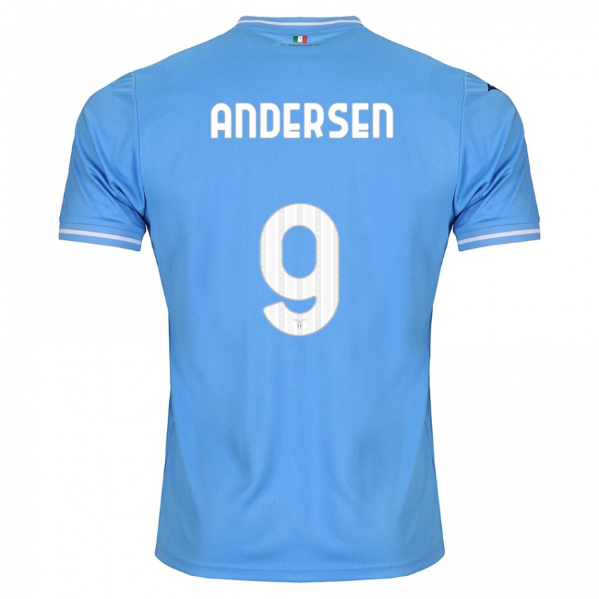 Męski Signe Holt Andersen #9 Niebieski Domowa Koszulka 2023/24 Koszulki Klubowe