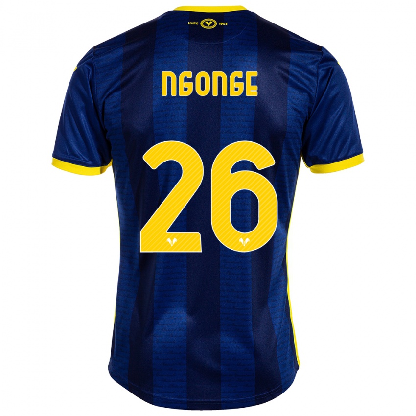 Męski Cyril Ngonge #26 Marynarka Wojenna Domowa Koszulka 2023/24 Koszulki Klubowe
