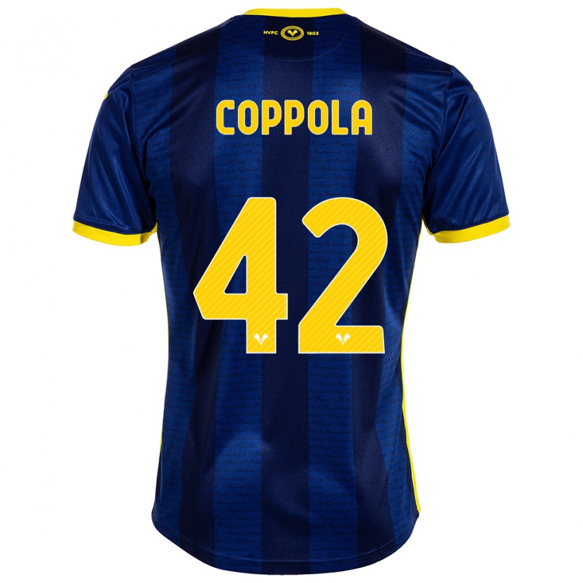 Męski Diego Coppola #42 Marynarka Wojenna Domowa Koszulka 2023/24 Koszulki Klubowe