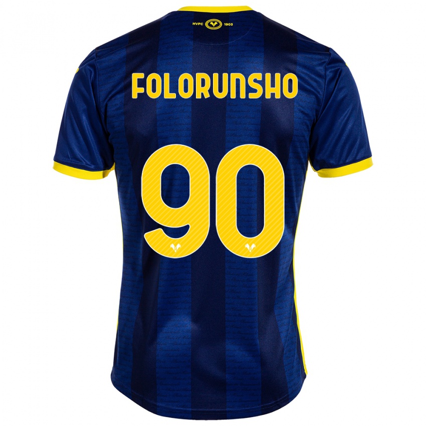Męski Michael Folorunsho #90 Marynarka Wojenna Domowa Koszulka 2023/24 Koszulki Klubowe