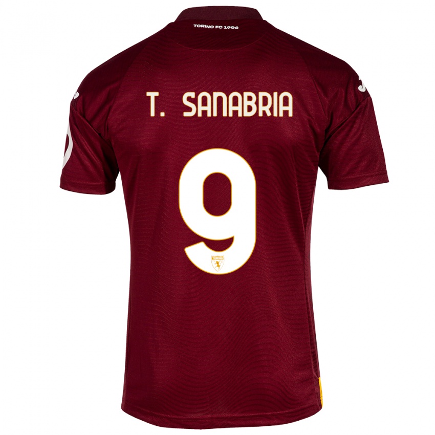 Męski Antonio Sanabria #9 Ciemno Czerwony Domowa Koszulka 2023/24 Koszulki Klubowe