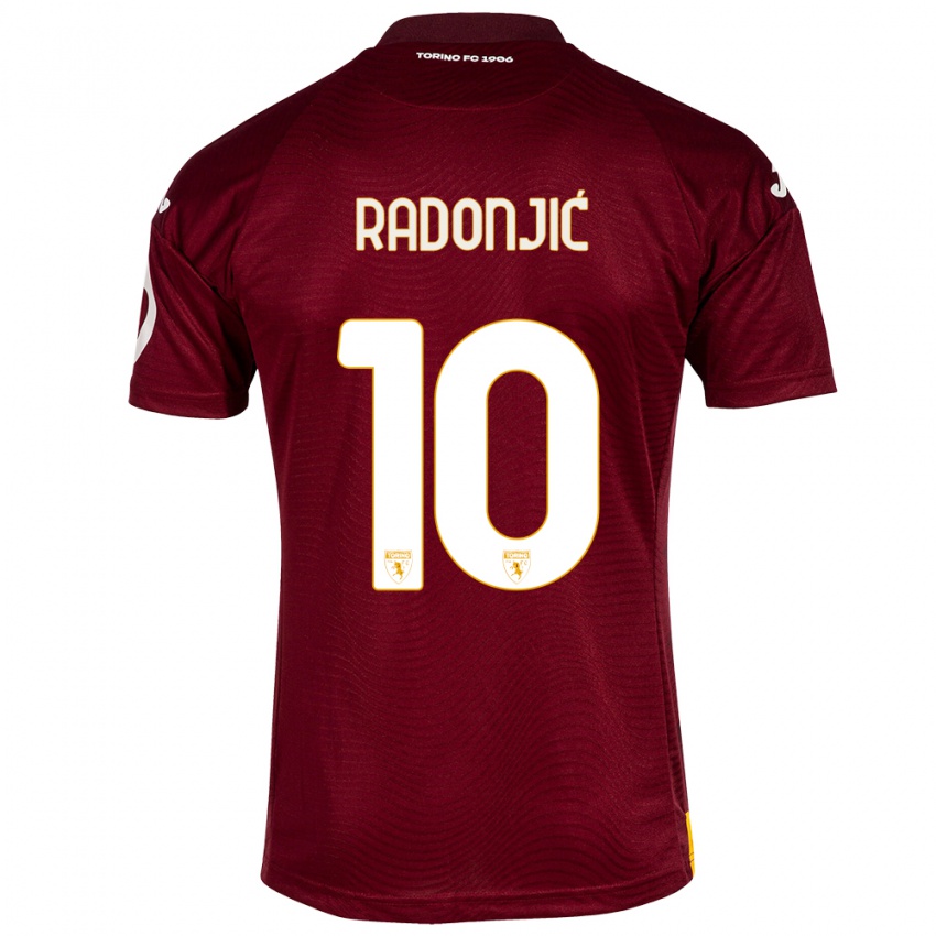 Męski Nemanja Radonjic #10 Ciemno Czerwony Domowa Koszulka 2023/24 Koszulki Klubowe