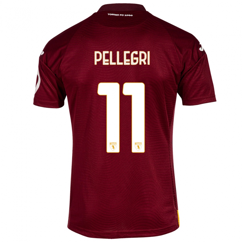 Męski Pietro Pellegri #11 Ciemno Czerwony Domowa Koszulka 2023/24 Koszulki Klubowe