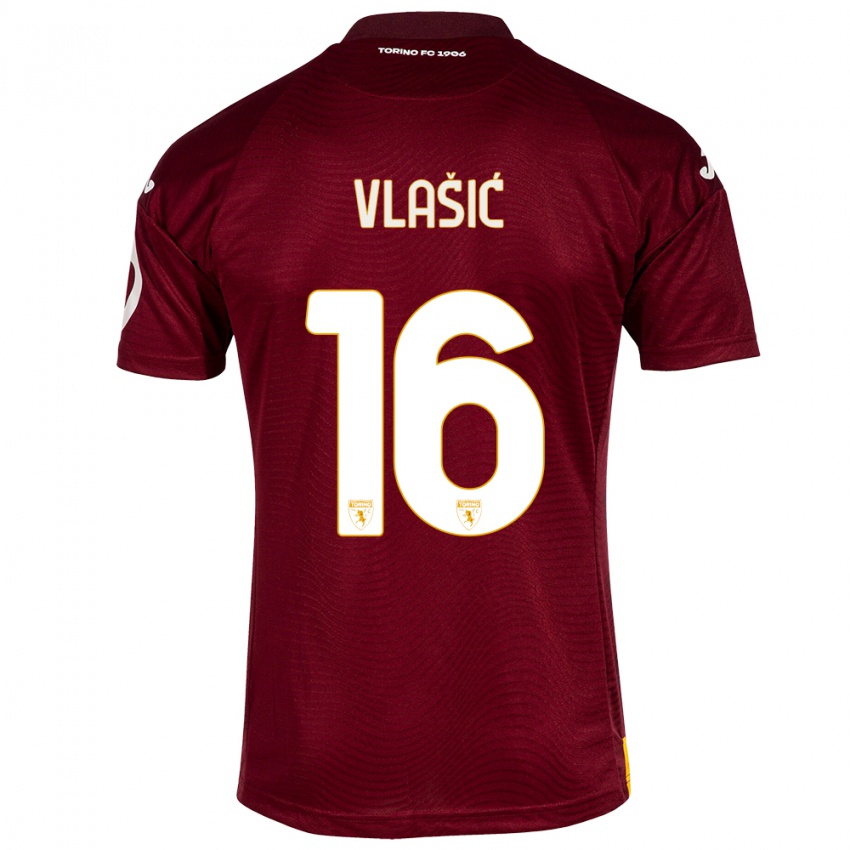 Męski Nikola Vlasic #16 Ciemno Czerwony Domowa Koszulka 2023/24 Koszulki Klubowe