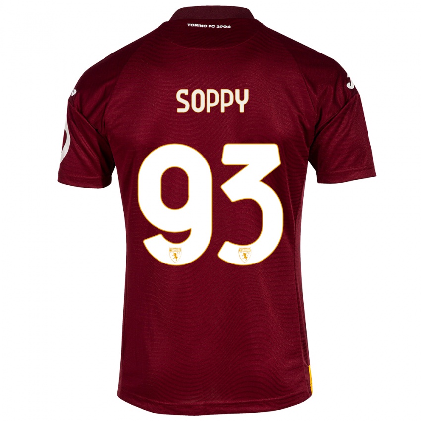 Męski Brandon Soppy #93 Ciemno Czerwony Domowa Koszulka 2023/24 Koszulki Klubowe