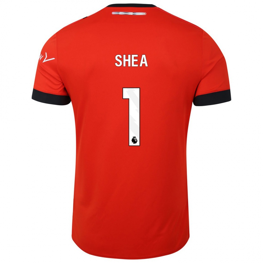 Męski James Shea #1 Czerwony Domowa Koszulka 2023/24 Koszulki Klubowe