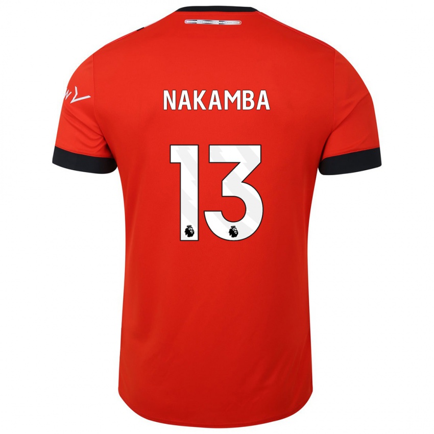 Męski Marvelous Nakamba #13 Czerwony Domowa Koszulka 2023/24 Koszulki Klubowe
