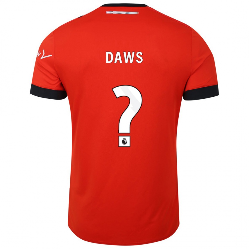 Męski Marcus Daws #0 Czerwony Domowa Koszulka 2023/24 Koszulki Klubowe