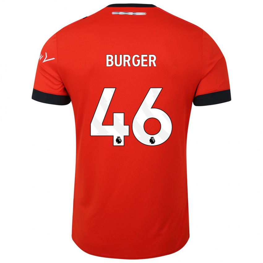 Męski Jake Burger #46 Czerwony Domowa Koszulka 2023/24 Koszulki Klubowe