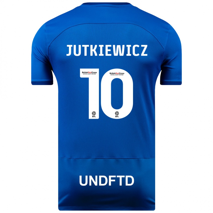 Męski Lukas Jutkiewicz #10 Niebieski Domowa Koszulka 2023/24 Koszulki Klubowe