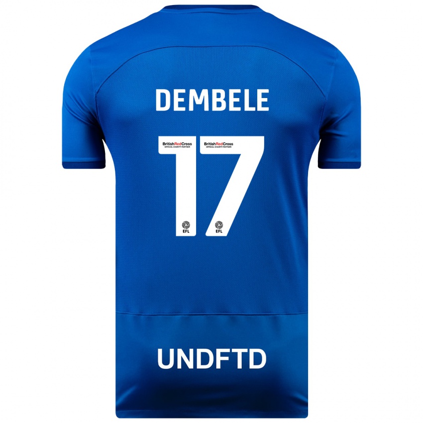 Męski Siriki Dembélé #17 Niebieski Domowa Koszulka 2023/24 Koszulki Klubowe