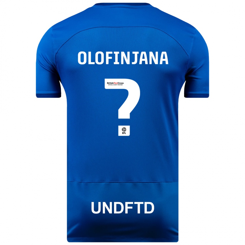 Męski Femi Olofinjana #0 Niebieski Domowa Koszulka 2023/24 Koszulki Klubowe