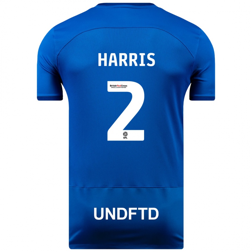 Męski Martha Harris #2 Niebieski Domowa Koszulka 2023/24 Koszulki Klubowe
