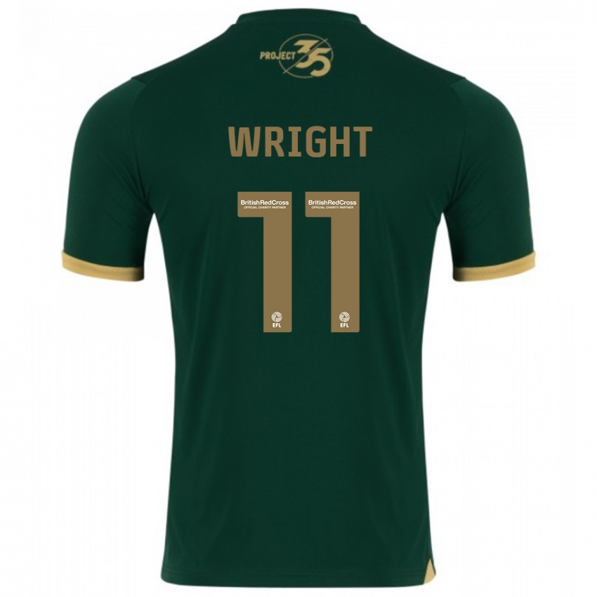Męski Callum Wright #11 Zielony Domowa Koszulka 2023/24 Koszulki Klubowe