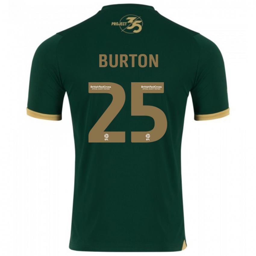 Męski Callum Burton #25 Zielony Domowa Koszulka 2023/24 Koszulki Klubowe