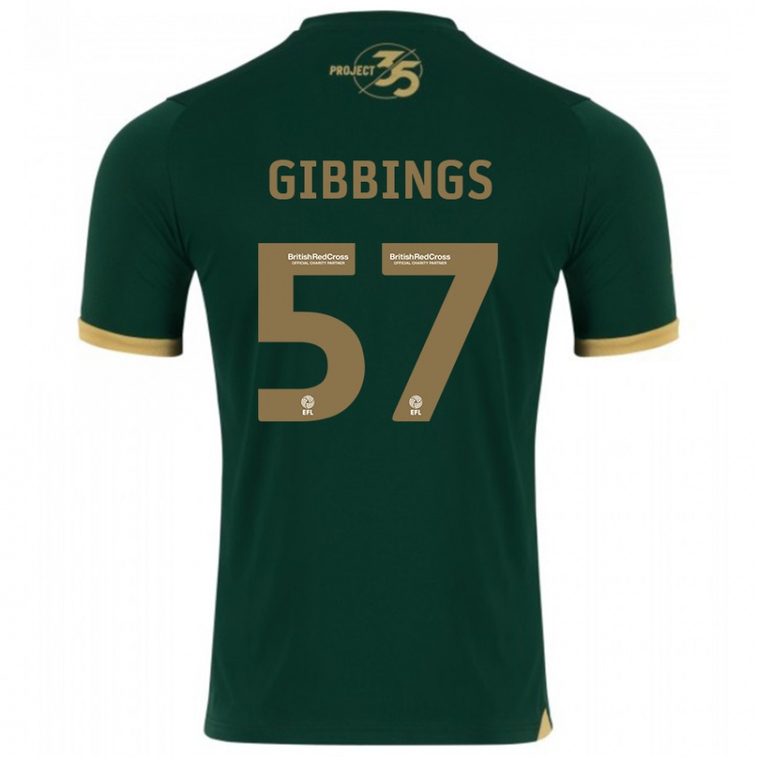 Męski Cole Gibbings #57 Zielony Domowa Koszulka 2023/24 Koszulki Klubowe