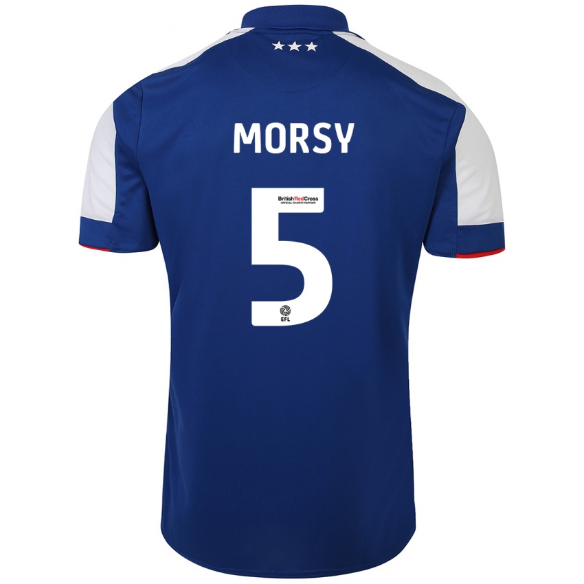 Męski Samy Morsy #5 Niebieski Domowa Koszulka 2023/24 Koszulki Klubowe