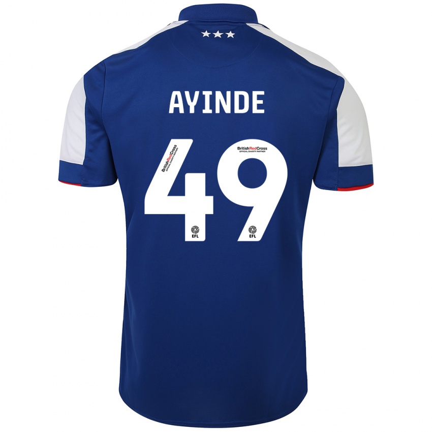 Męski Leon Ayinde #49 Niebieski Domowa Koszulka 2023/24 Koszulki Klubowe