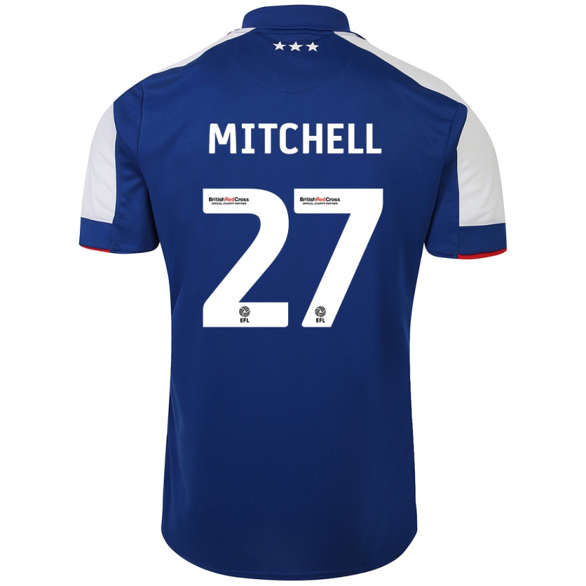Męski Leah Mitchell #27 Niebieski Domowa Koszulka 2023/24 Koszulki Klubowe