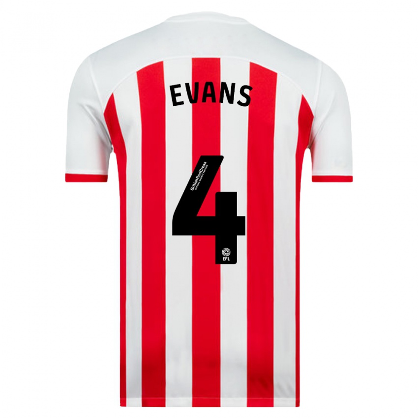 Męski Corry Evans #4 Biały Domowa Koszulka 2023/24 Koszulki Klubowe