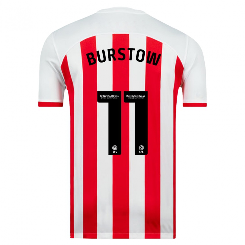 Męski Mason Burstow #11 Biały Domowa Koszulka 2023/24 Koszulki Klubowe