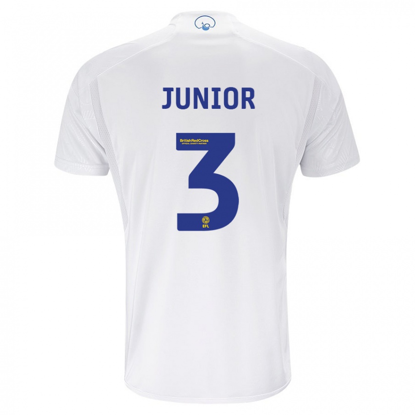 Męski Junior Firpo #3 Biały Domowa Koszulka 2023/24 Koszulki Klubowe