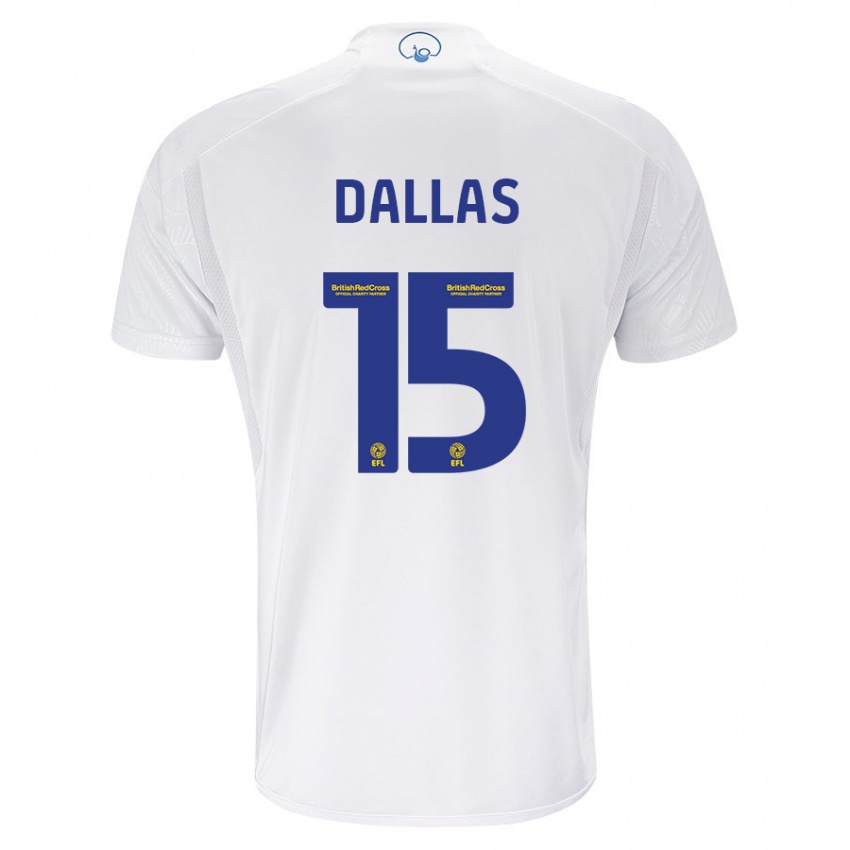 Męski Stuart Dallas #15 Biały Domowa Koszulka 2023/24 Koszulki Klubowe