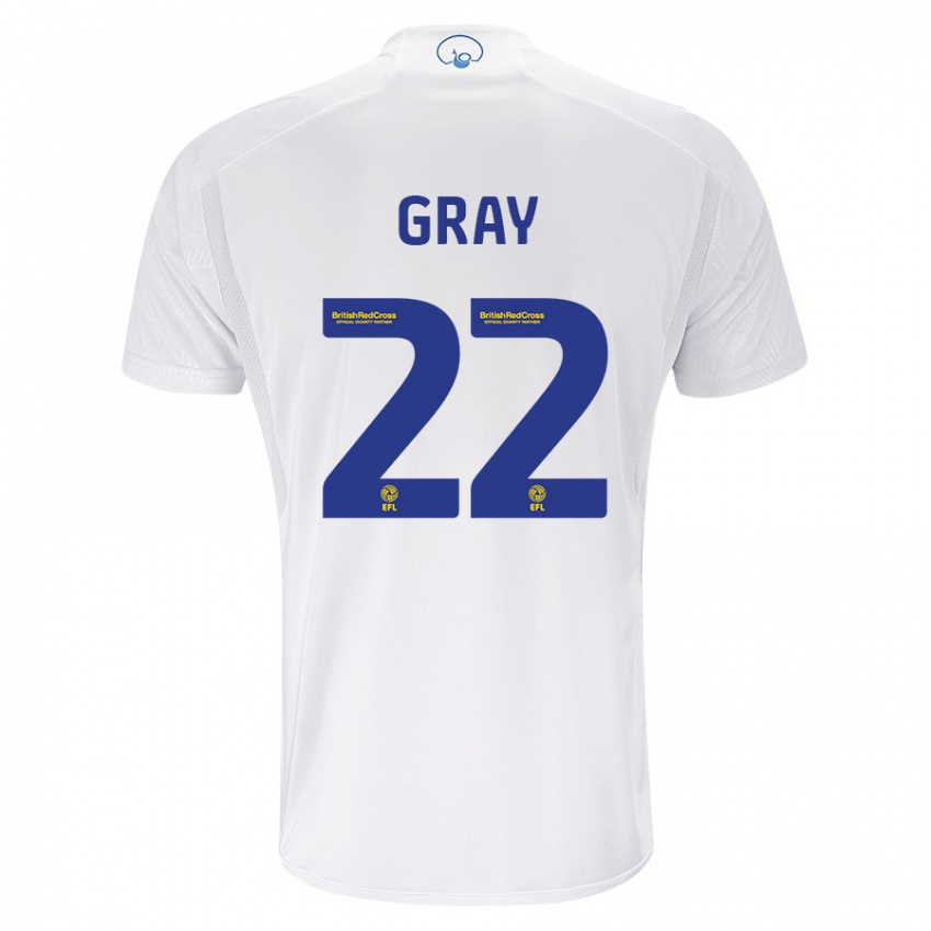 Męski Archie Gray #22 Biały Domowa Koszulka 2023/24 Koszulki Klubowe