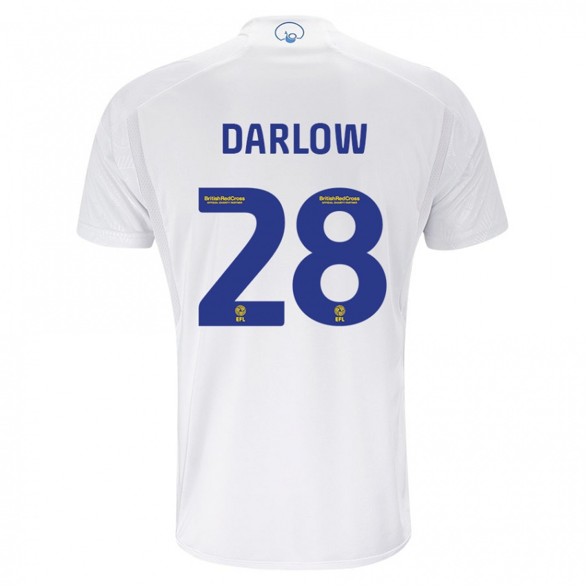 Męski Karl Darlow #28 Biały Domowa Koszulka 2023/24 Koszulki Klubowe
