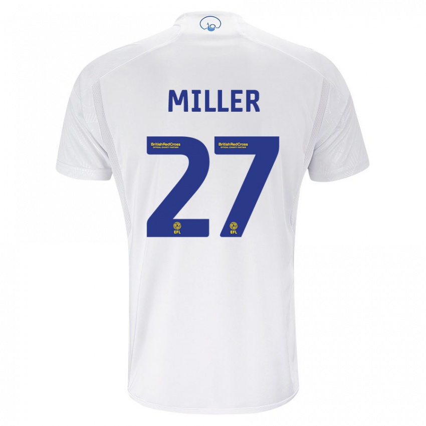 Męski Amari Miller #27 Biały Domowa Koszulka 2023/24 Koszulki Klubowe