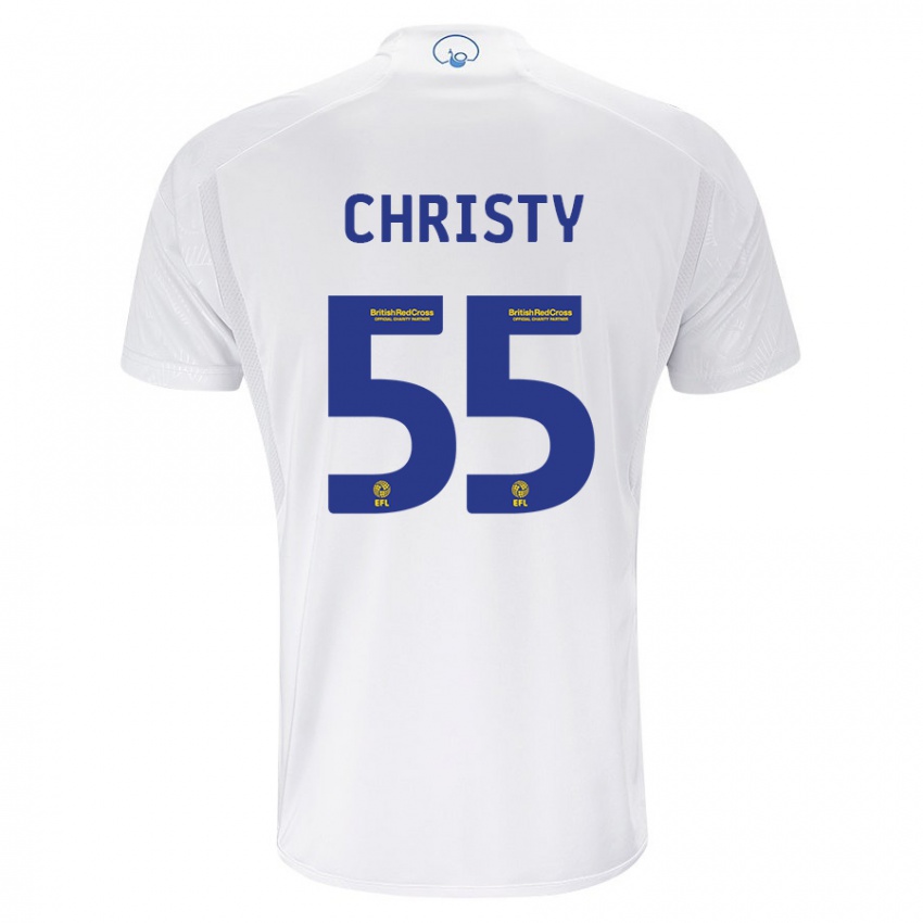 Męski Harry Christy #55 Biały Domowa Koszulka 2023/24 Koszulki Klubowe