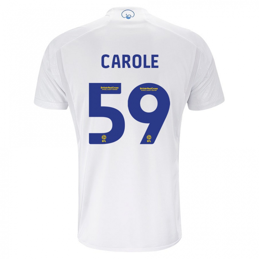 Męski Keenan Carole #59 Biały Domowa Koszulka 2023/24 Koszulki Klubowe