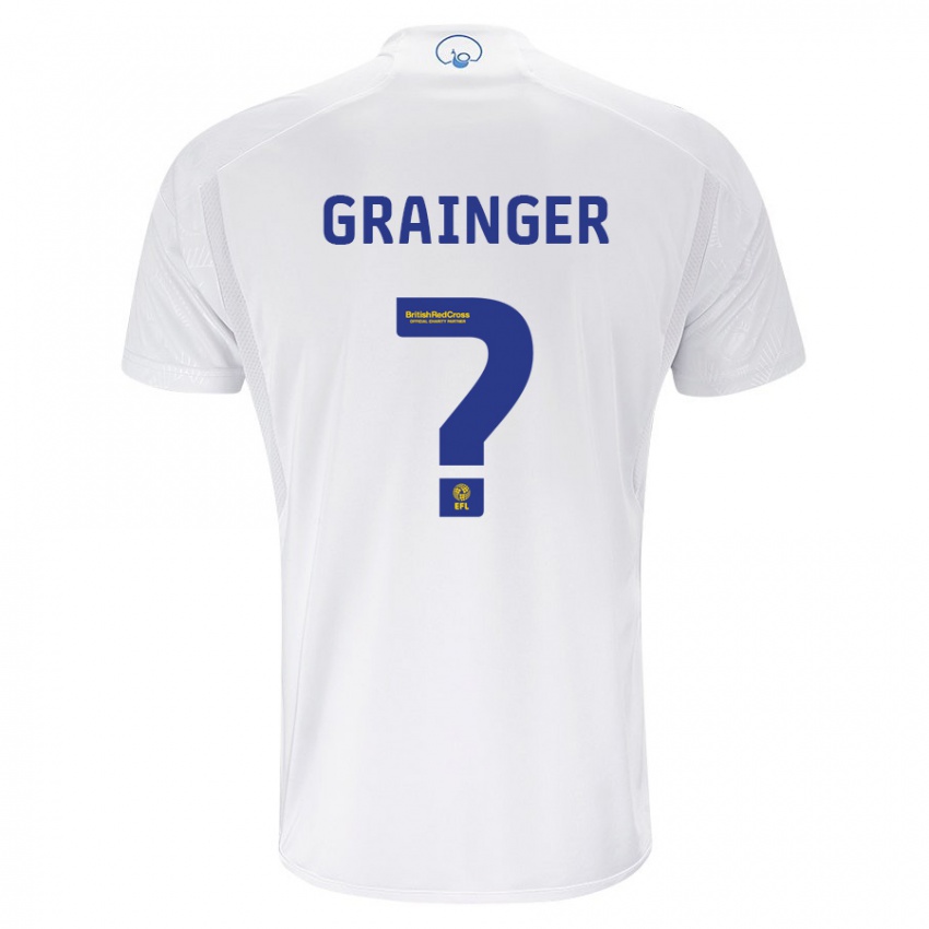 Męski Owen Grainger #0 Biały Domowa Koszulka 2023/24 Koszulki Klubowe