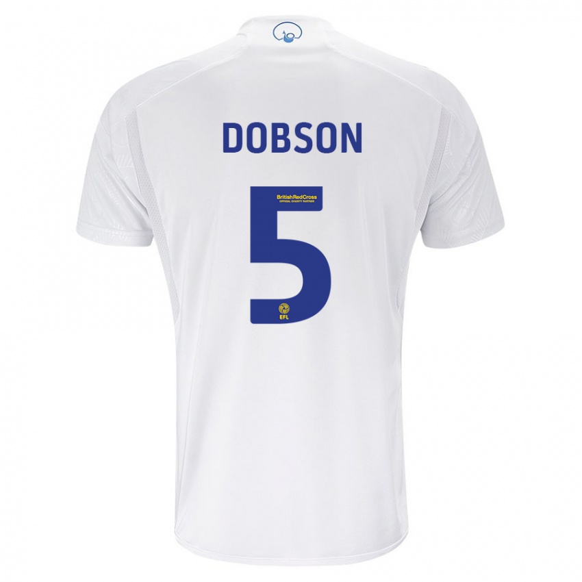 Męski Ellie Dobson #5 Biały Domowa Koszulka 2023/24 Koszulki Klubowe