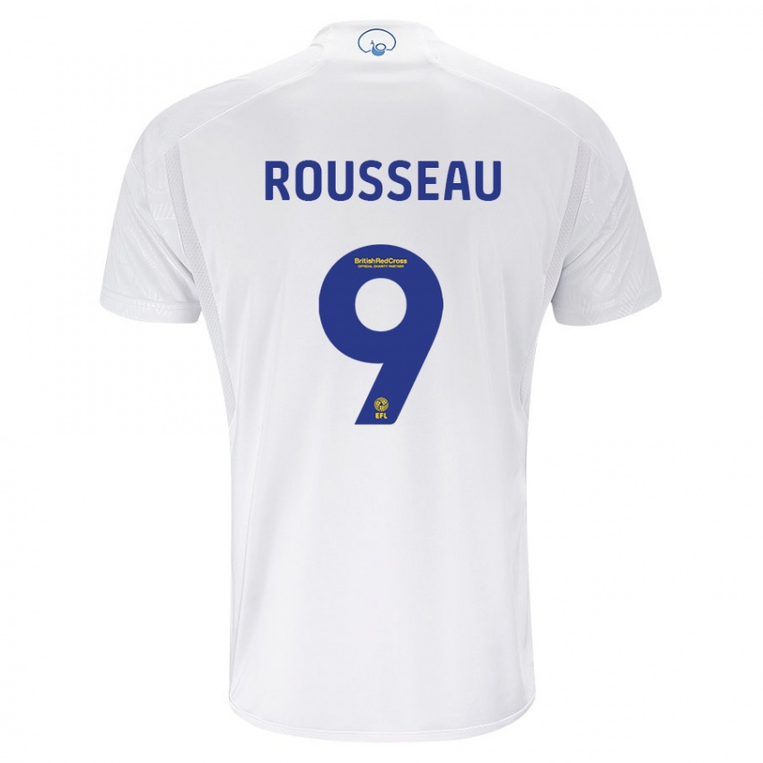 Męski Jess Rousseau #9 Biały Domowa Koszulka 2023/24 Koszulki Klubowe
