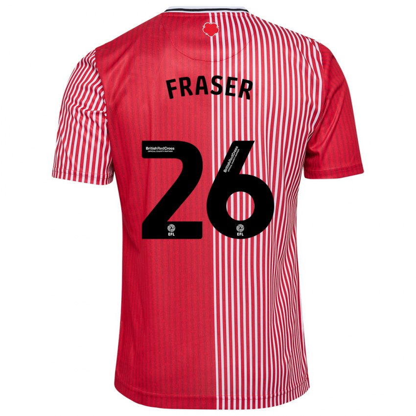 Męski Ryan Fraser #26 Czerwony Domowa Koszulka 2023/24 Koszulki Klubowe