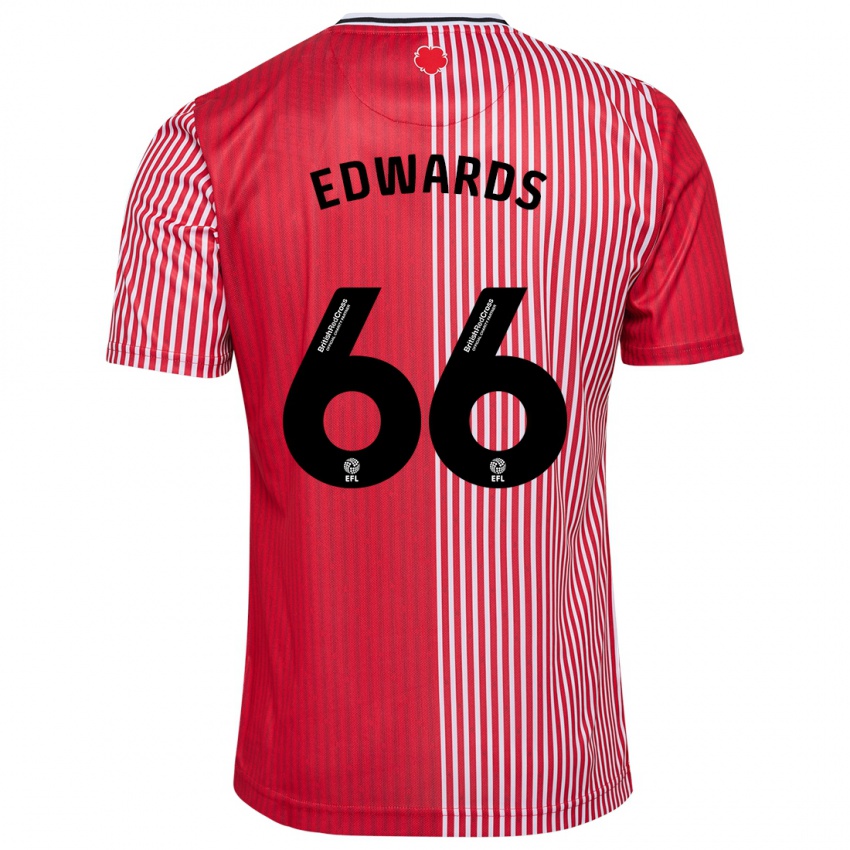 Męski Diamond Edwards #66 Czerwony Domowa Koszulka 2023/24 Koszulki Klubowe